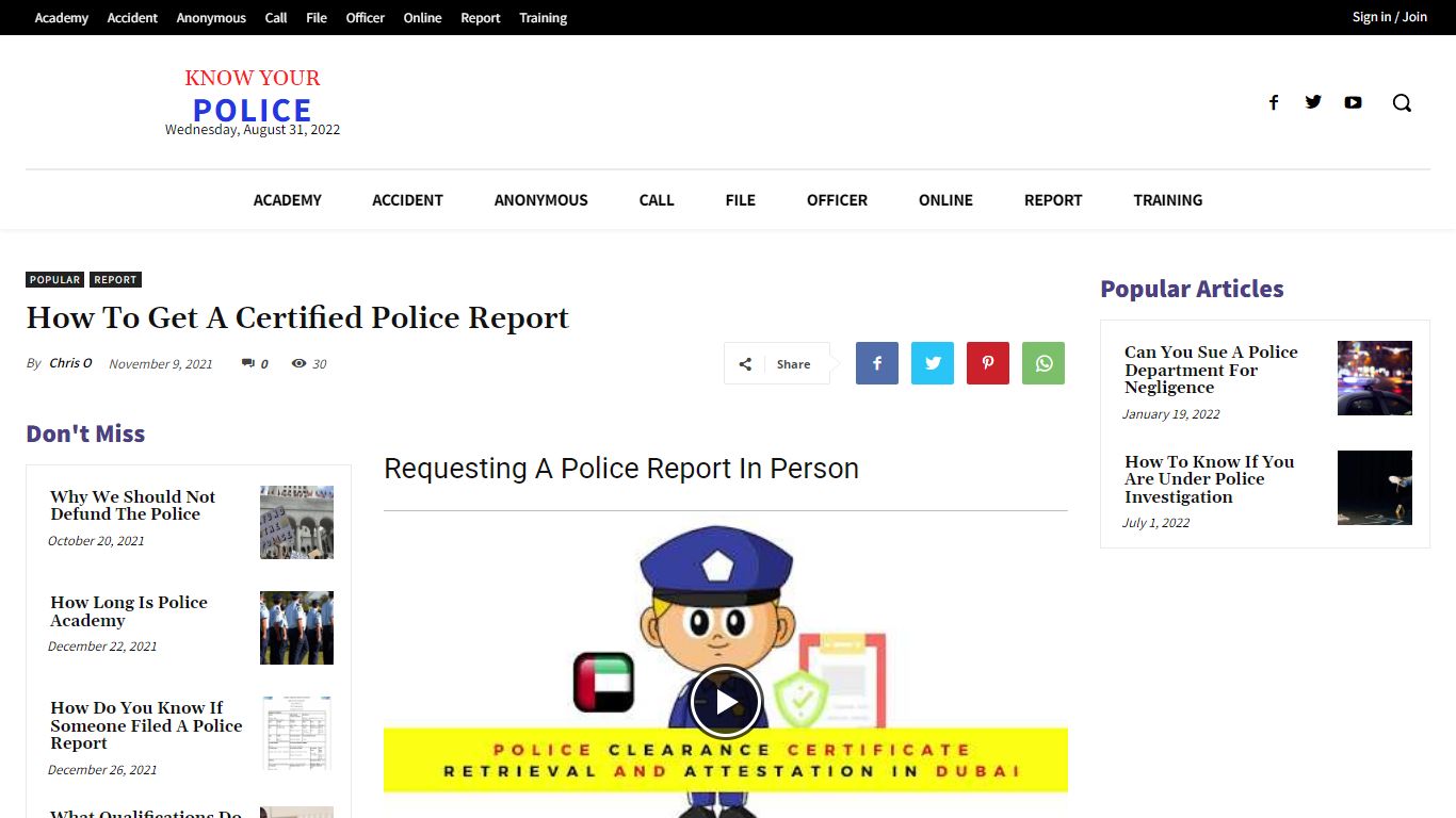 How To Get A Certified Police Report - KnowYourPolice.net